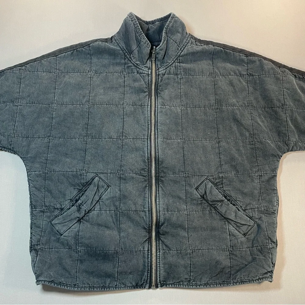 EXCELLENT Free People Black Dolman Quilted Bomber Jacket